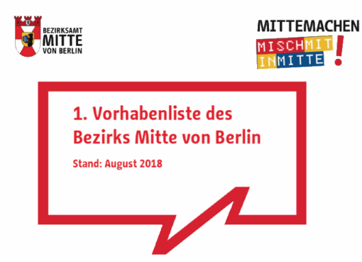 1.Vorhabenliste im Bezirk Berllin-Mitte