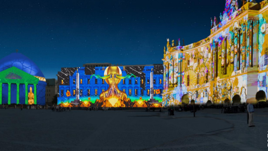 Der Bebelplatz beim Festival of Lights 2018