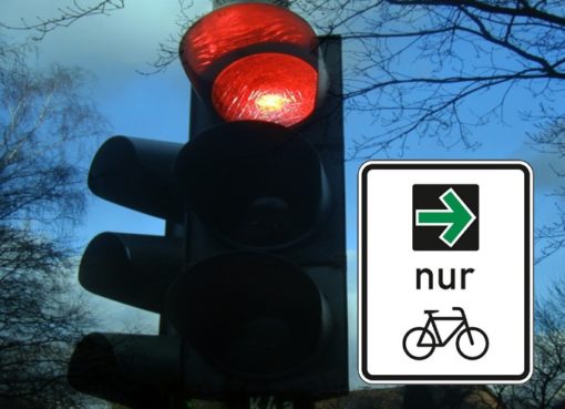 Grüner Pfeil für Radfahrende