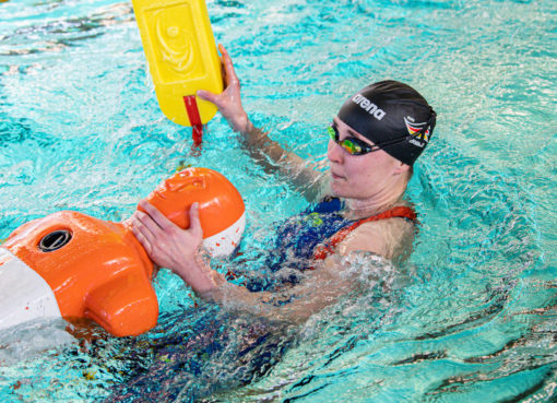 Routinier Kerstin Lange bei einem Qualifikationswettkampf - Foto: © DLRG/Dittschar, Fotograf: Steph Dittschar