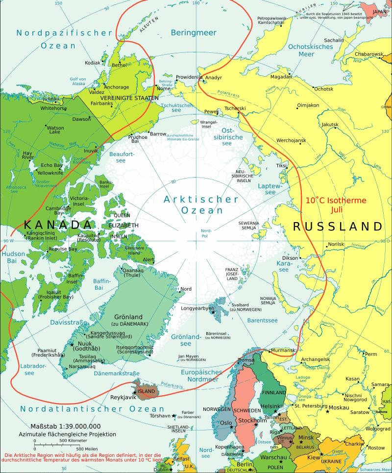 Arktisregion mit Grönland